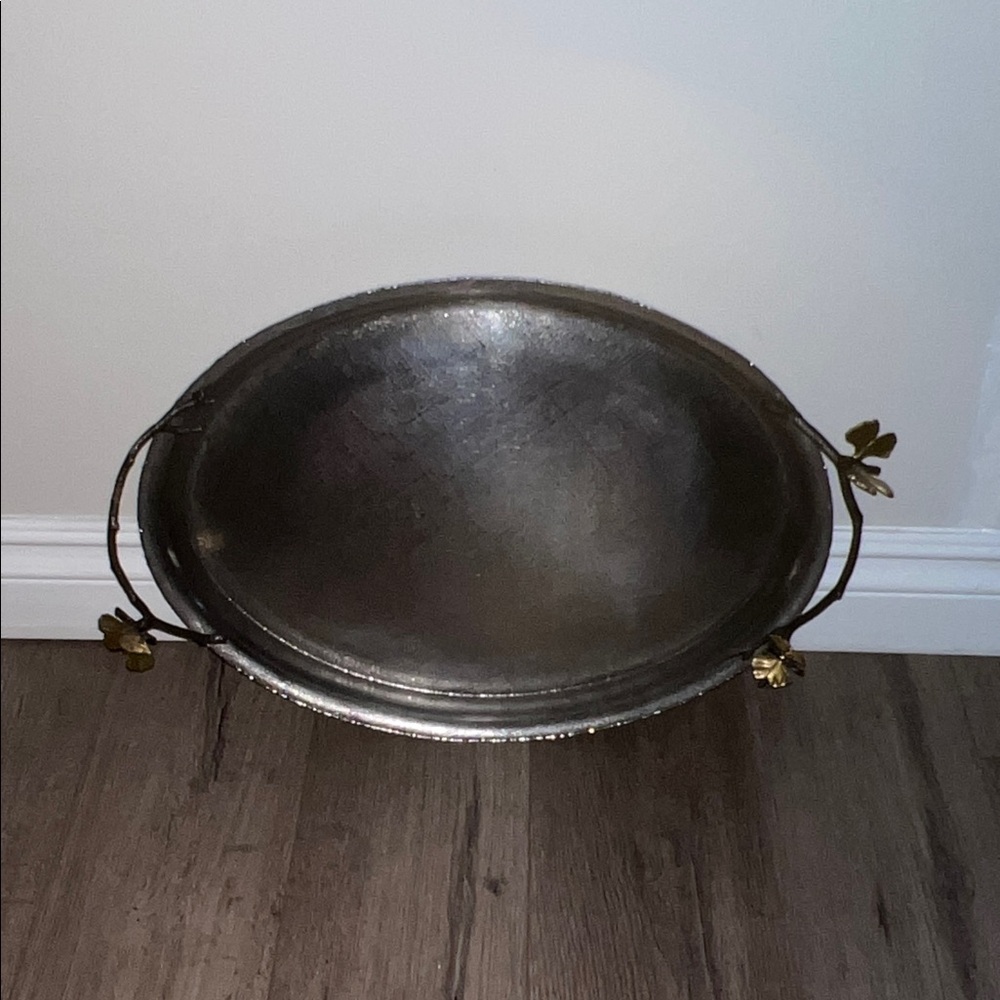 Michael Aram butterfly Ginko Oval Serving Tray with Gold Accents